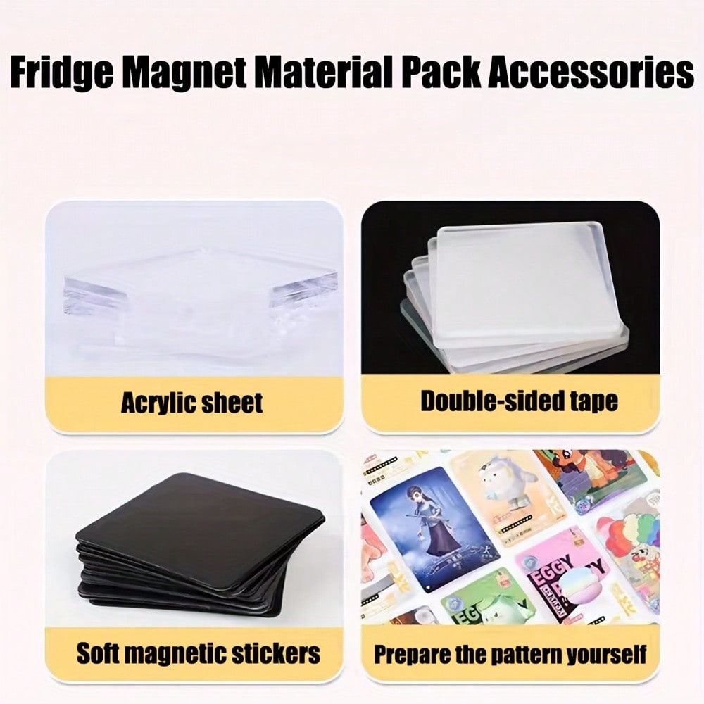 DIY Acrylic Photo Fridge Magnet Kit – Set of 5