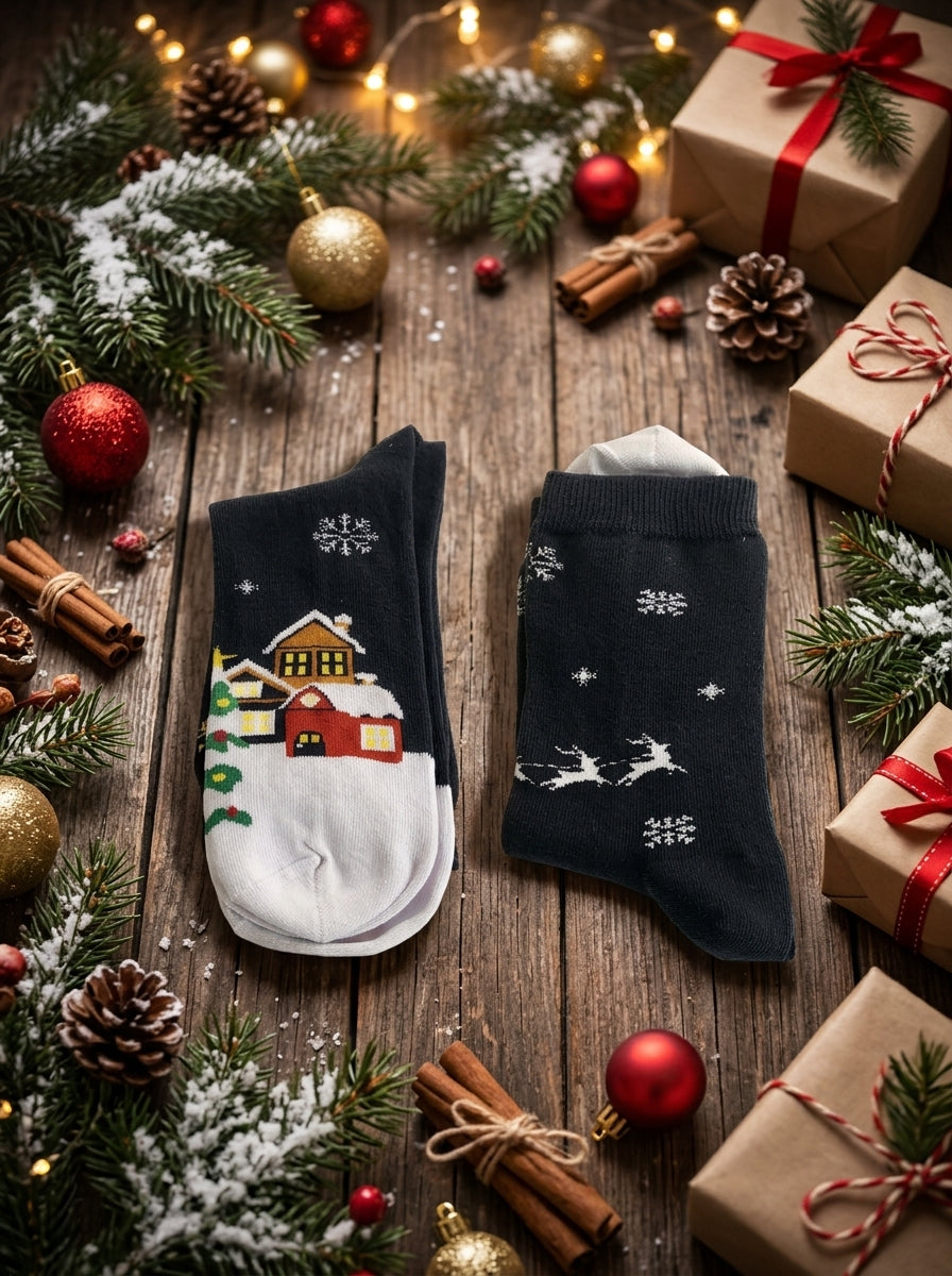 Christmas Village Crew Socks
