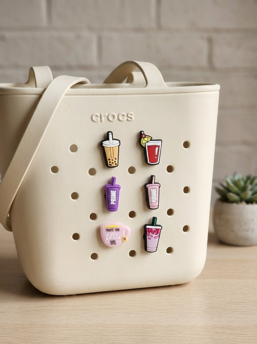 Crocs Bag Charm Set – 6 Drinks & Beverage Charms