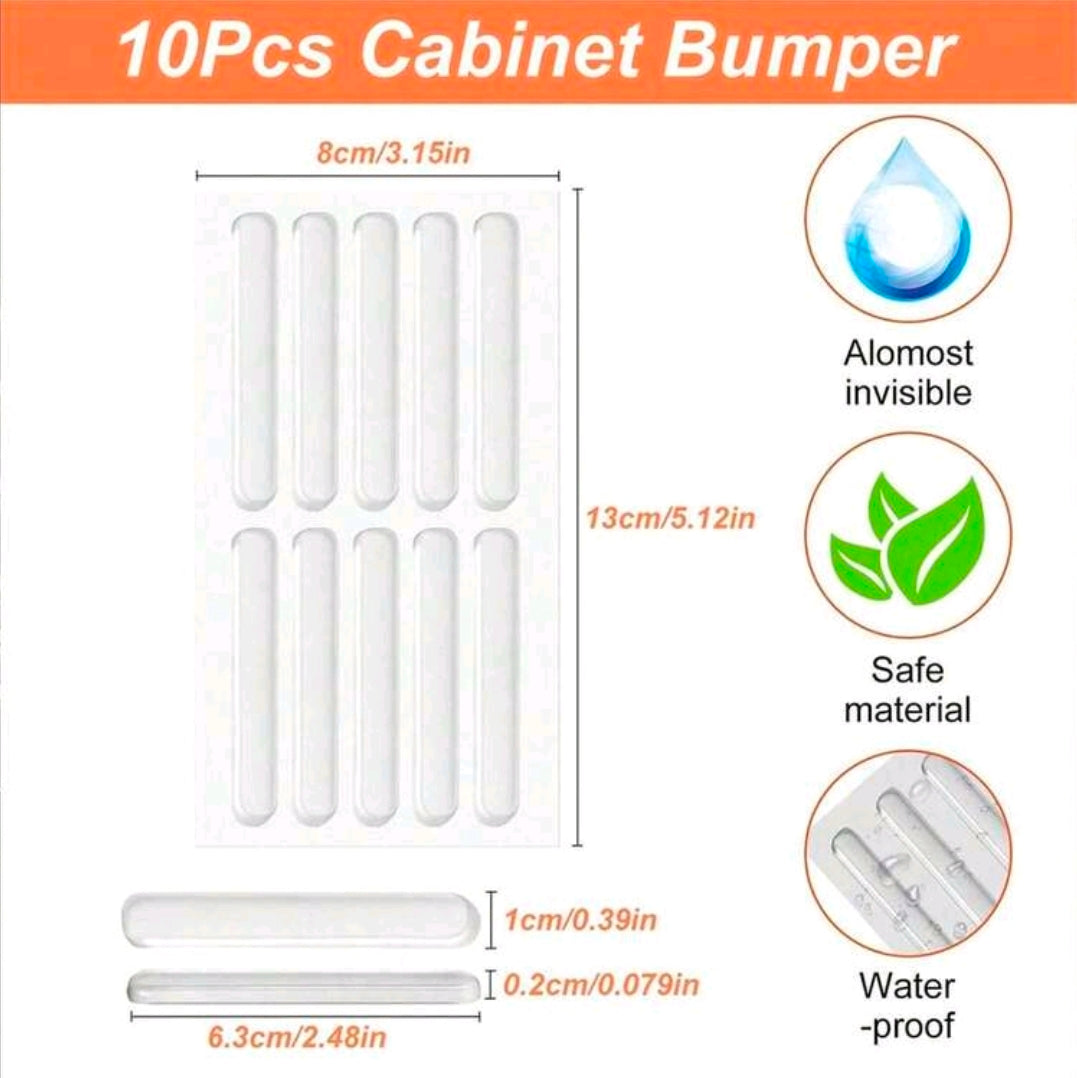 Clear Silicone Anti-Collision Strips – Self-Adhesive Door & Cabinet Dampers (Pack of 10)