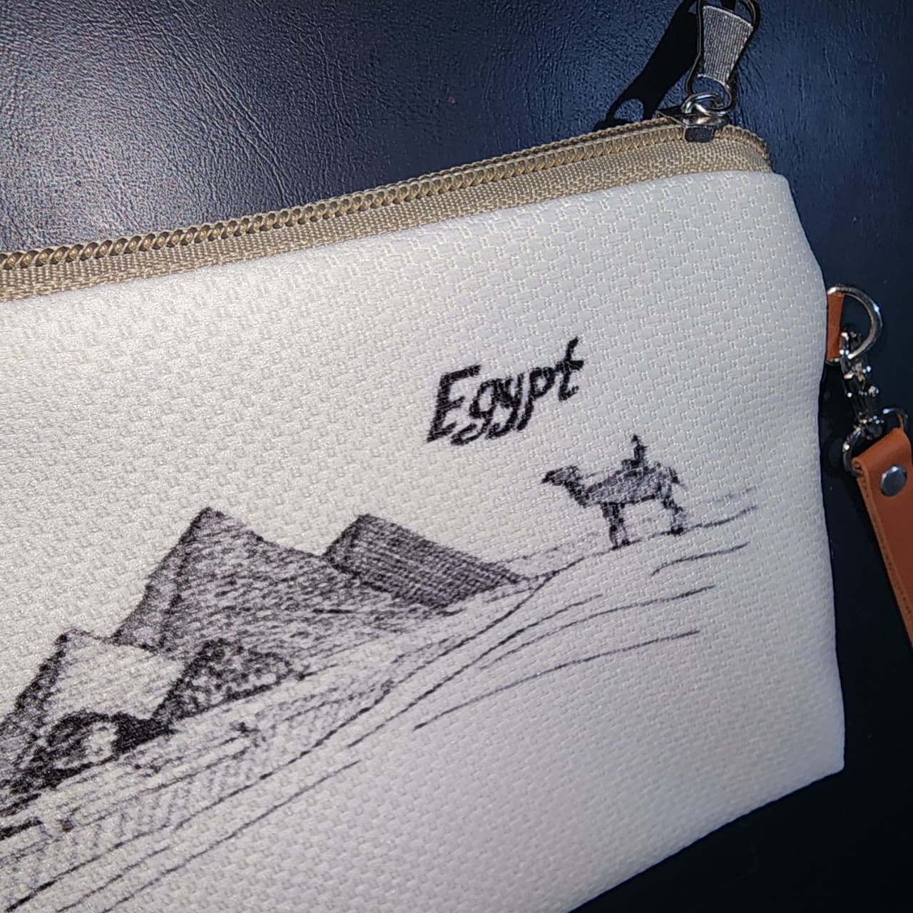 Minimalist Egypt Sketch Wristlet Pouch
