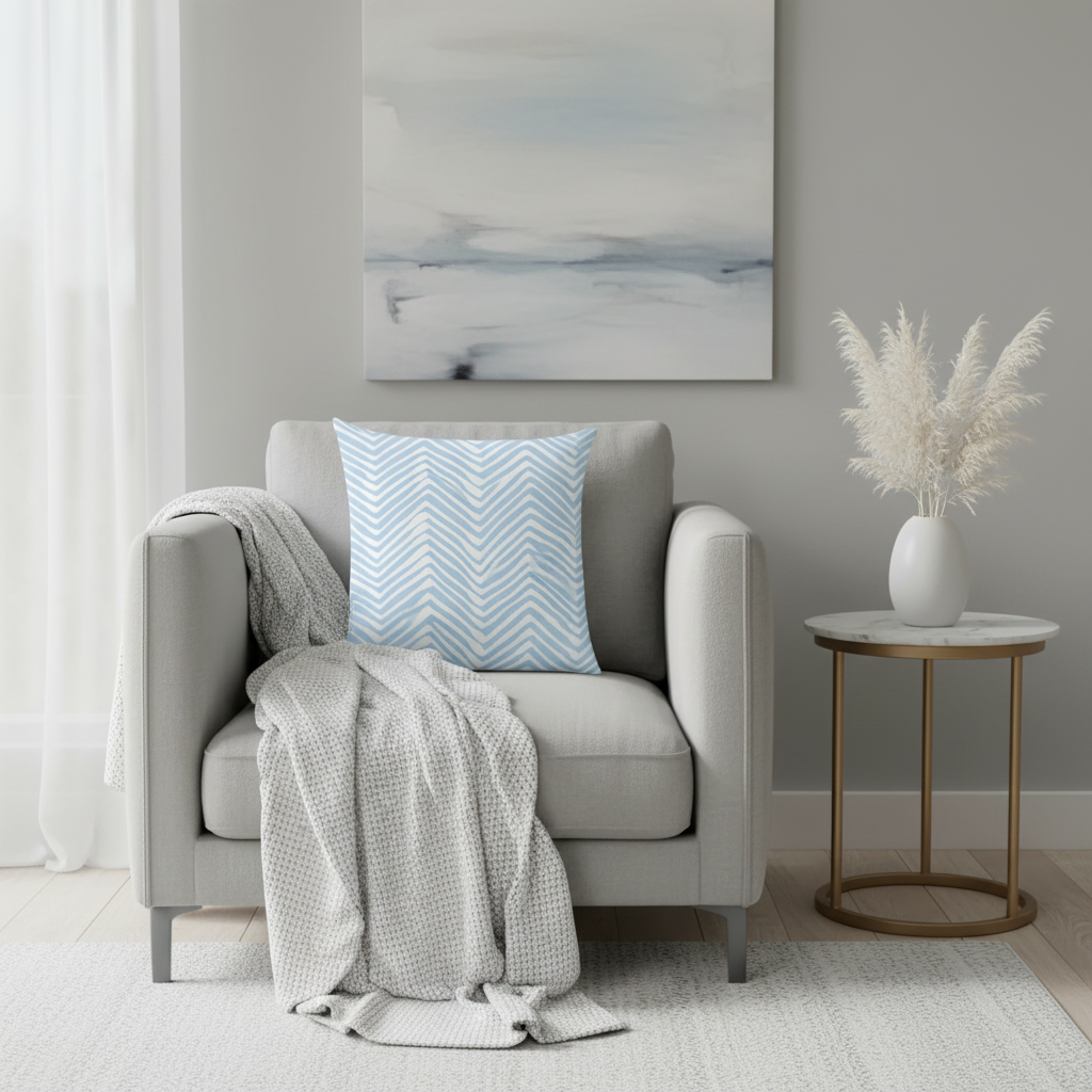 Blue Leaf Pattern Cushion Covers