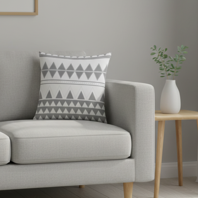 Gray & White "Home" Pillow Covers