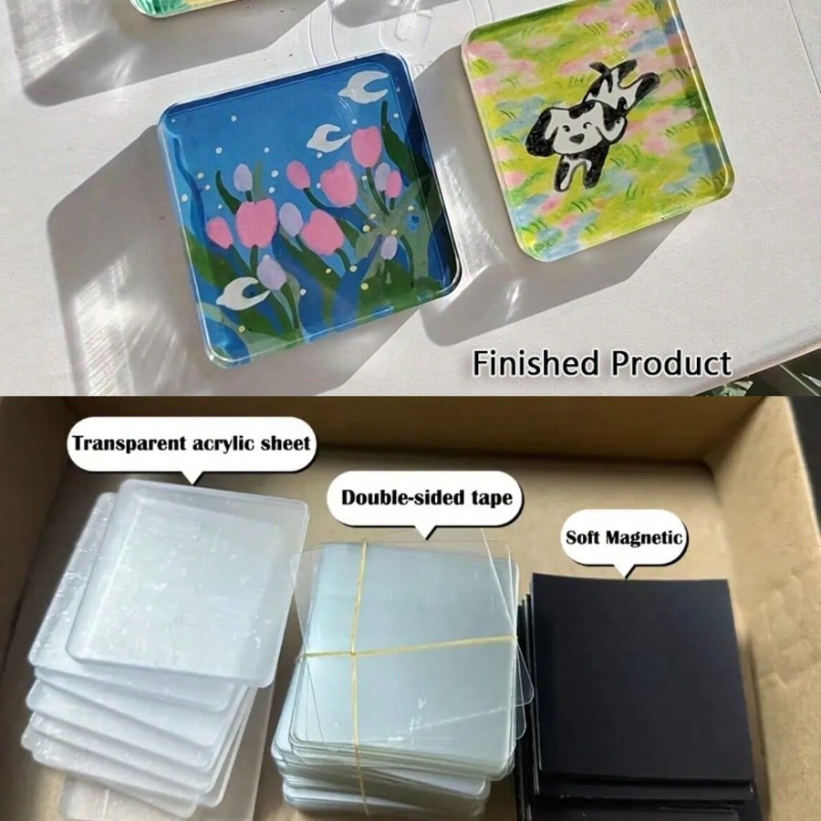 DIY Acrylic Photo Fridge Magnet Kit – Set of 5