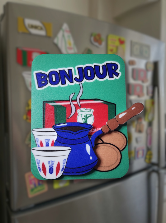 Bonjour Fridge Magnet