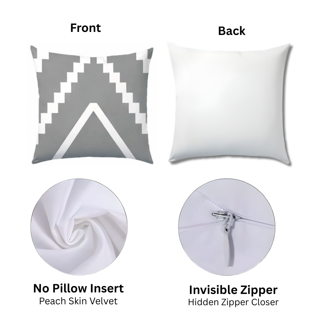 Gray & White "Home" Pillow Covers