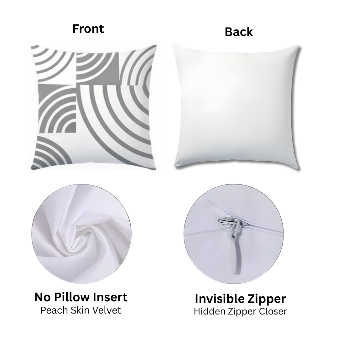 Gray & White "Home" Pillow Covers