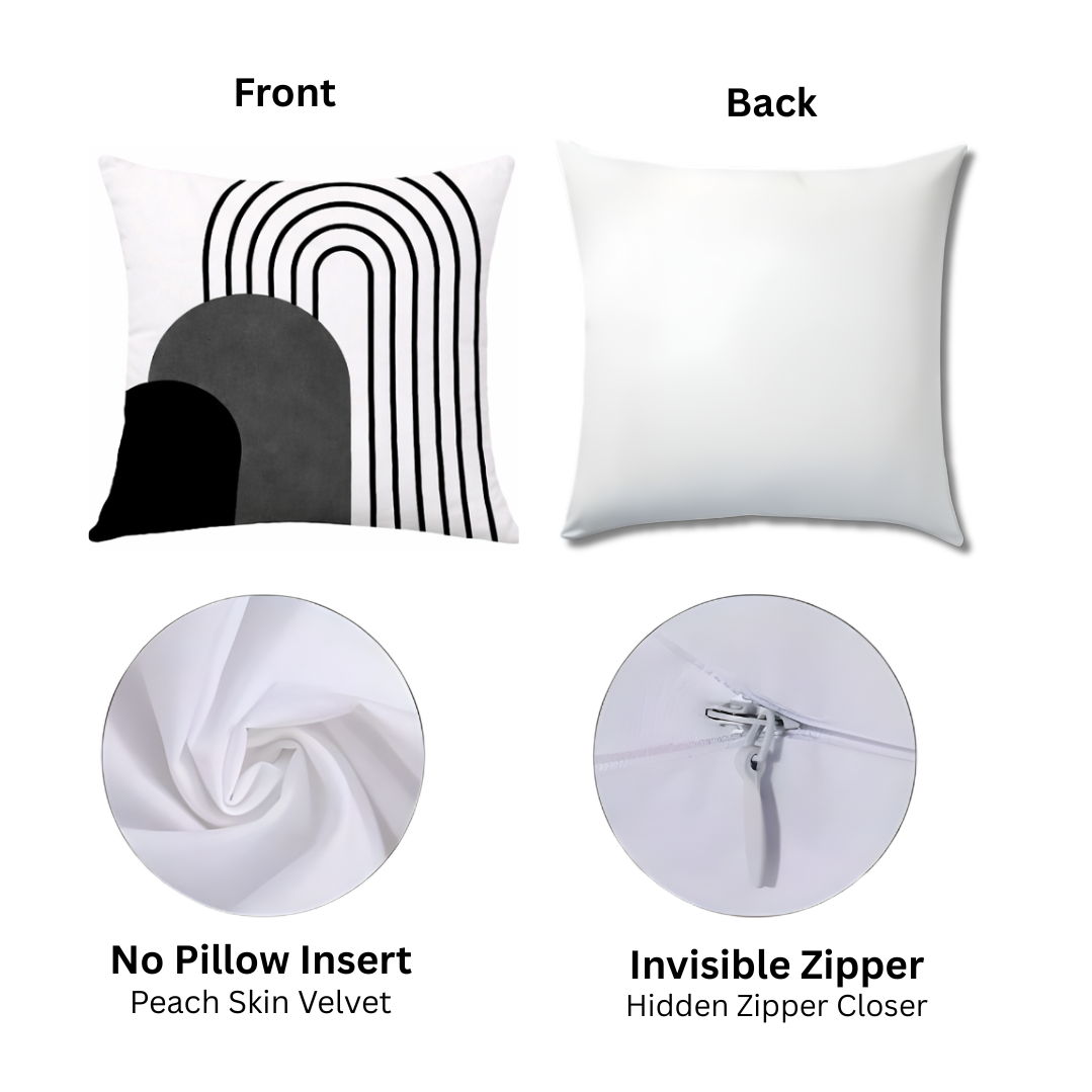 Black & White Arched Line Pillow Covers