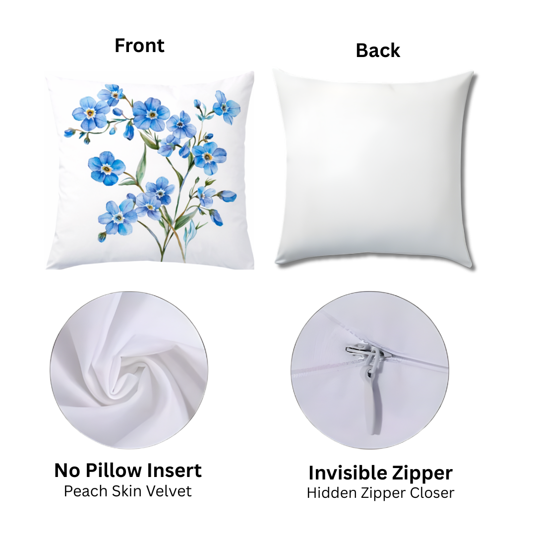 Blue Floral Home Pillow Covers