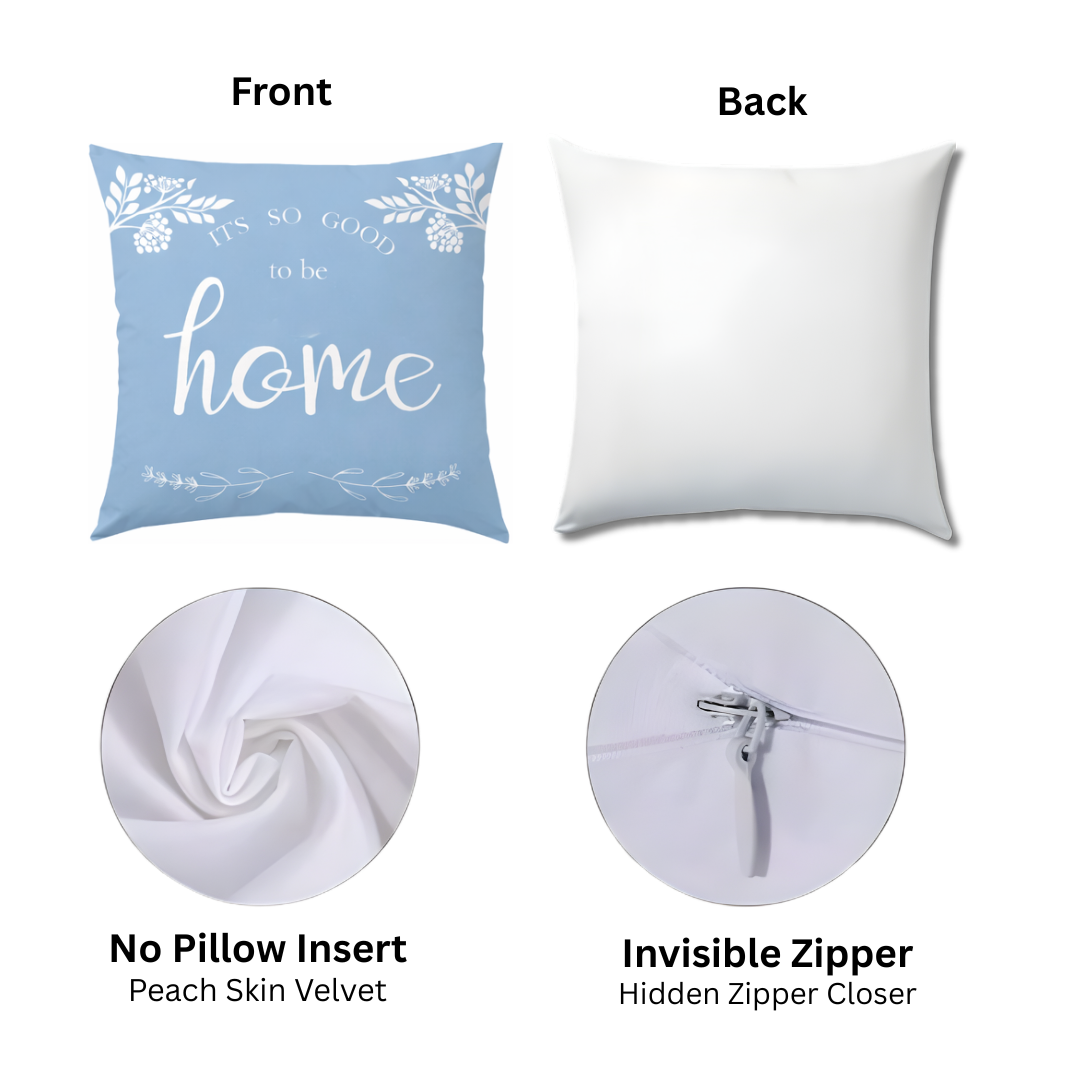 Blue Floral Home Pillow Covers