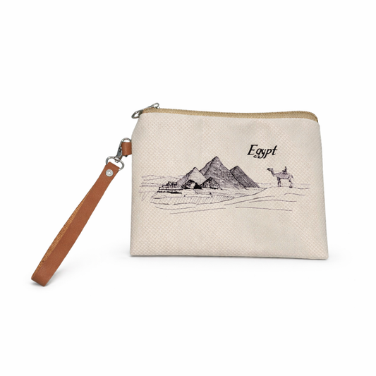 Minimalist Egypt Sketch Wristlet Pouch