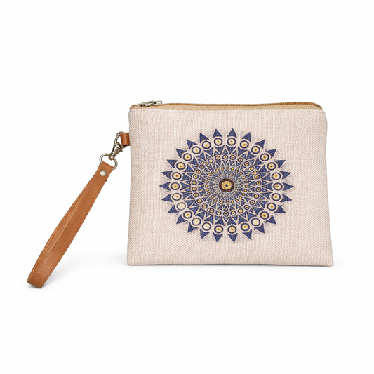 Mandala Pattern Wristlet Pouch