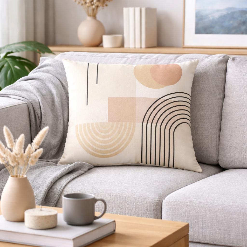 Abstract Brown Leaf Cushion Cover