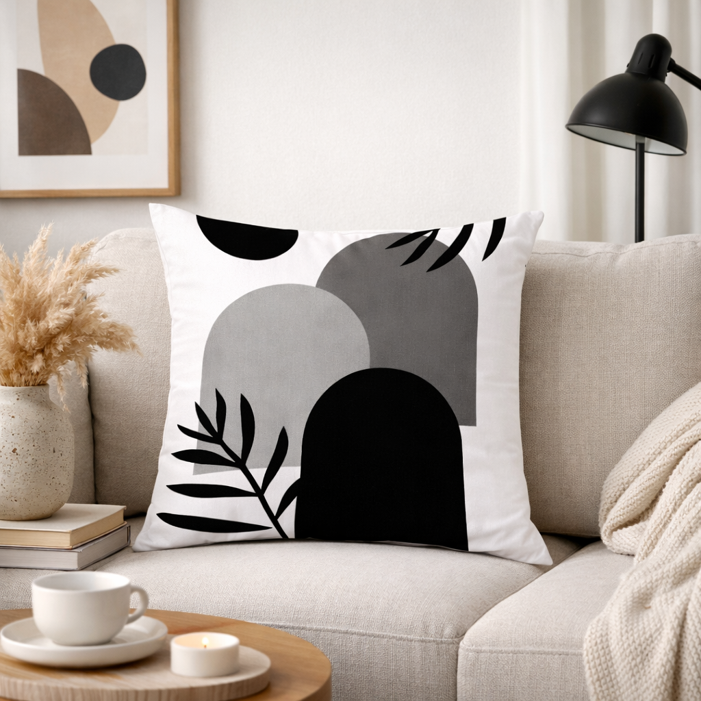 Black & White Arched Line Pillow Covers