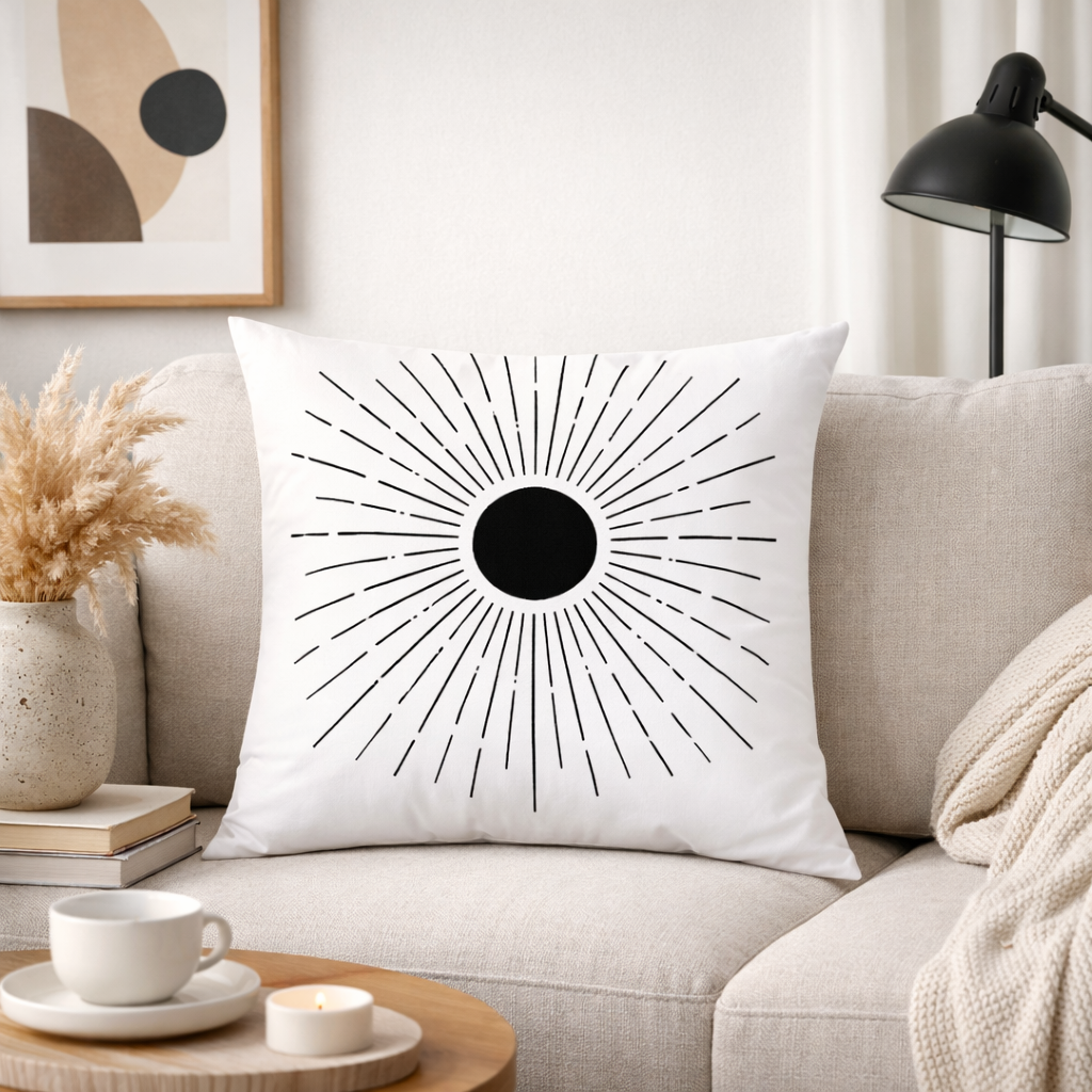 Black & White Arched Line Pillow Covers