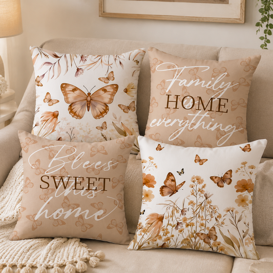 Butterfly Floral Decorative Cushion Covers
