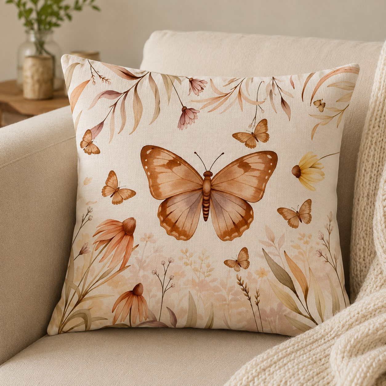 Butterfly Floral Decorative Cushion Covers