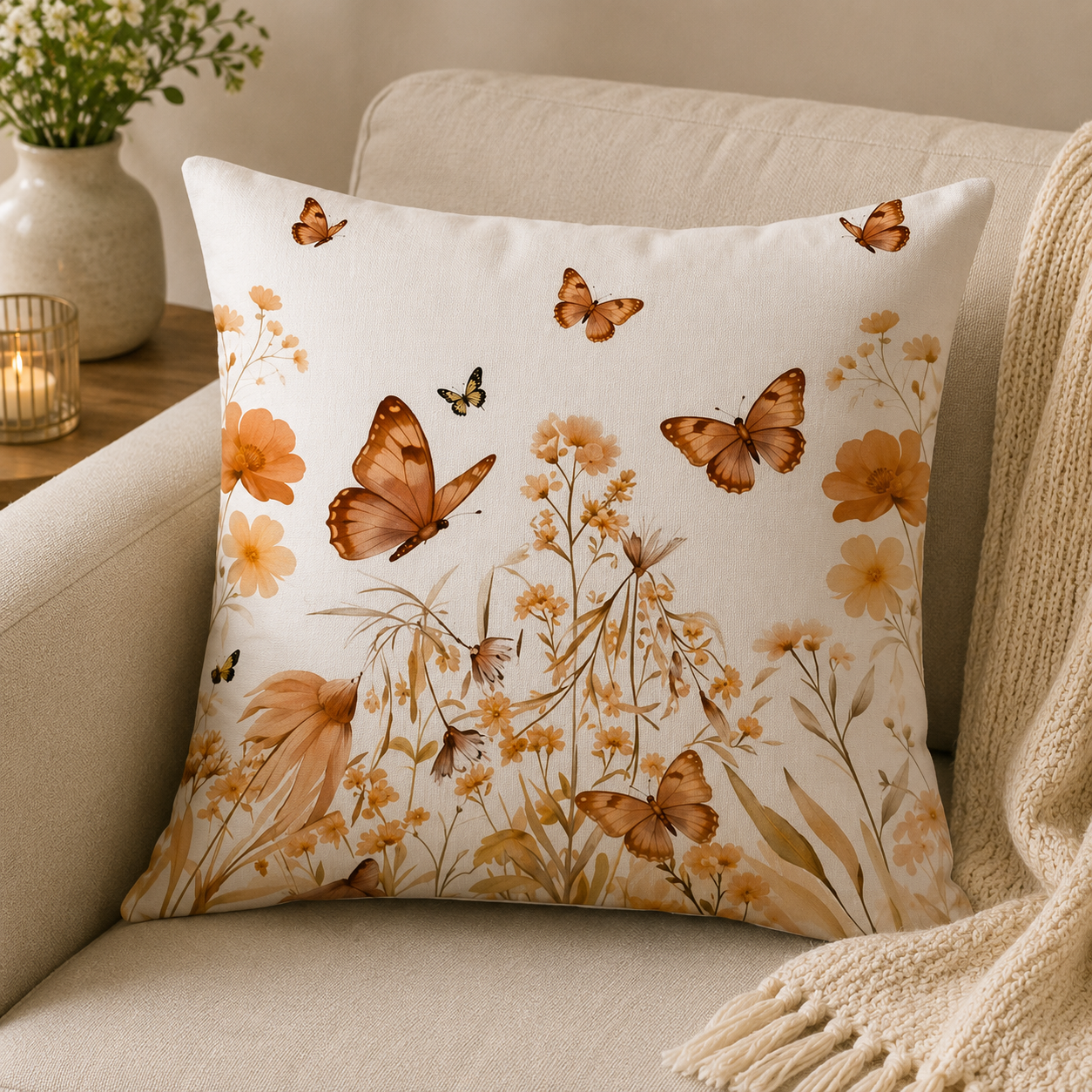 Butterfly Floral Decorative Cushion Covers