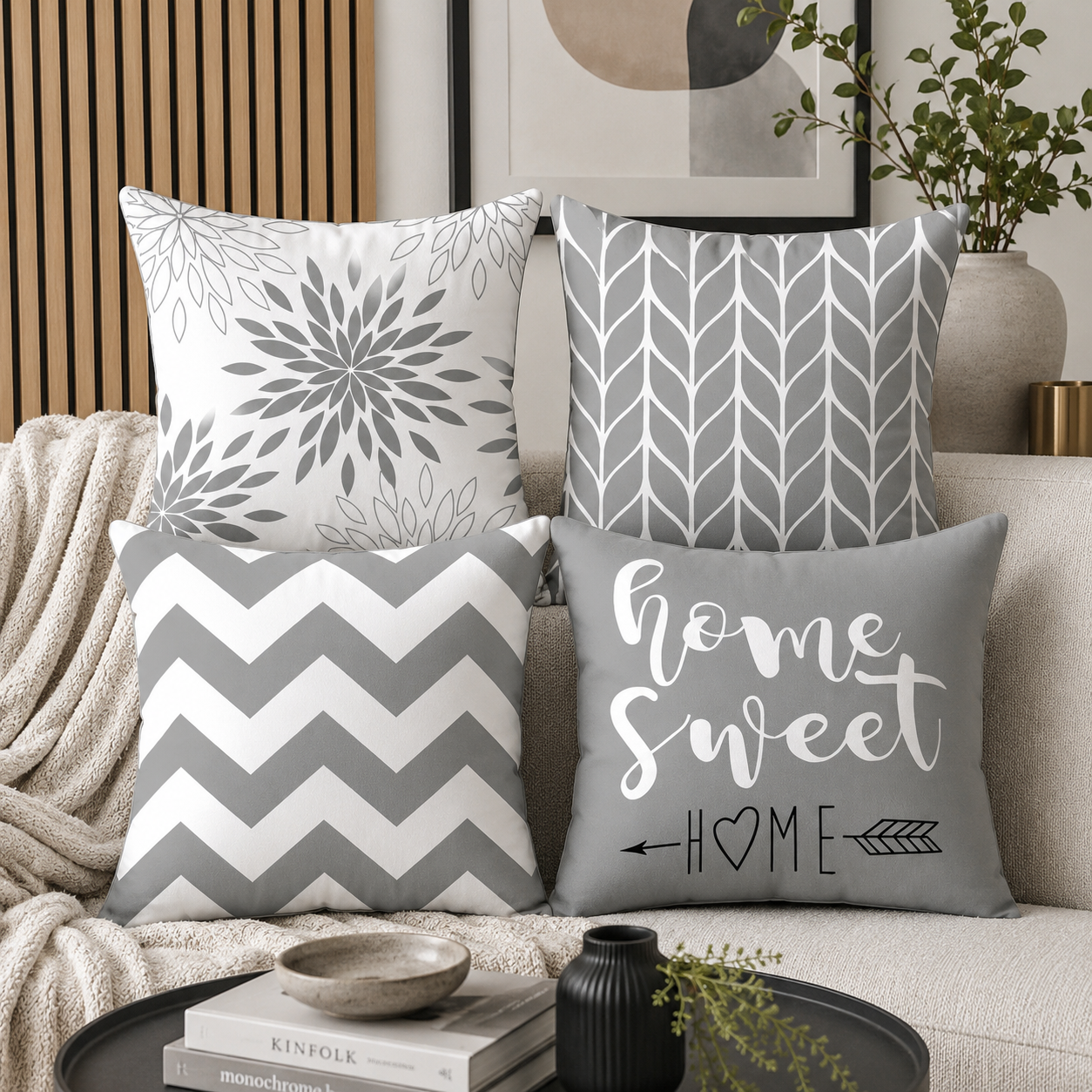 Modern Grey Decorative Cushion Covers