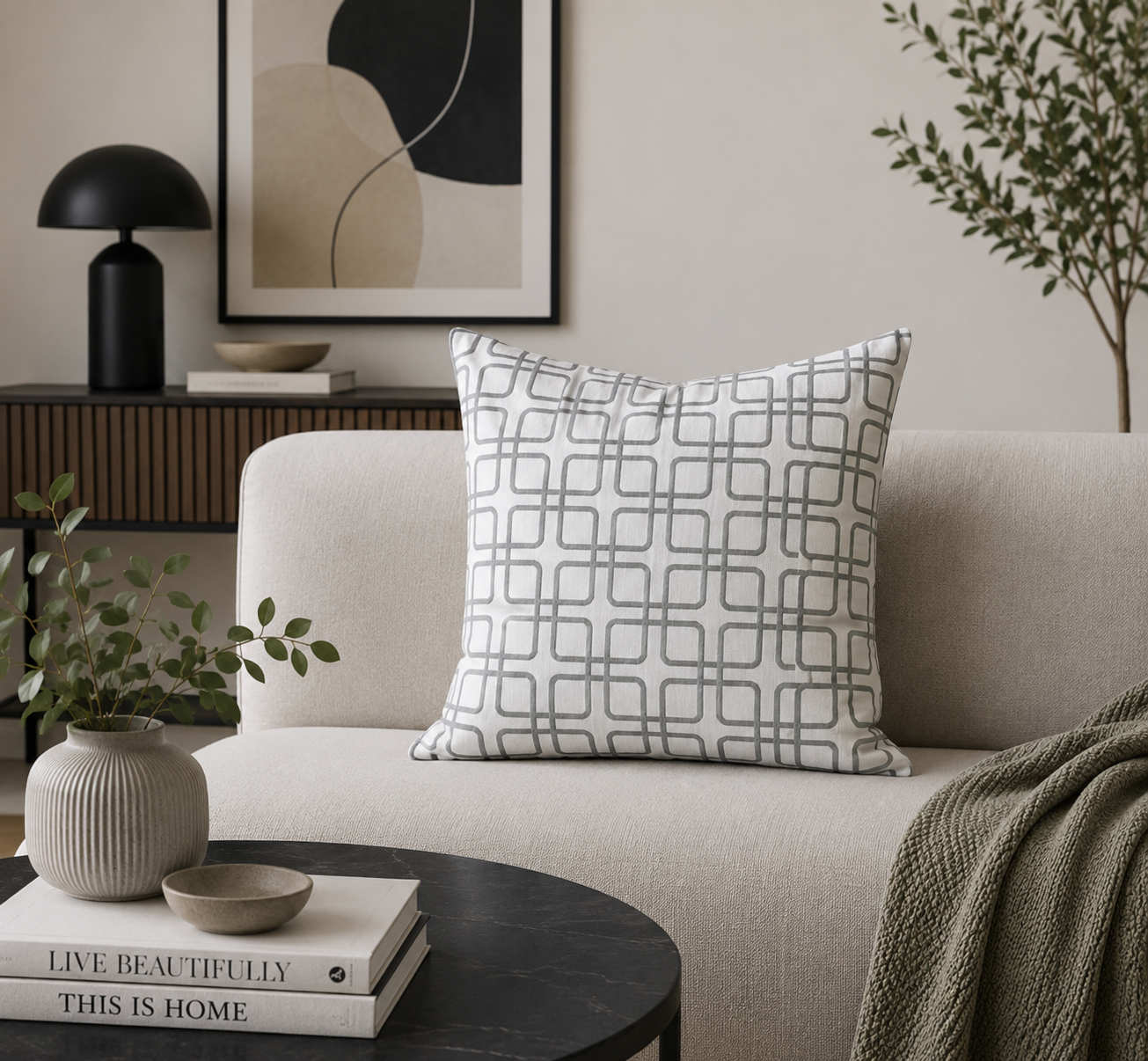 Luxury Grey & White Decorative Pillows