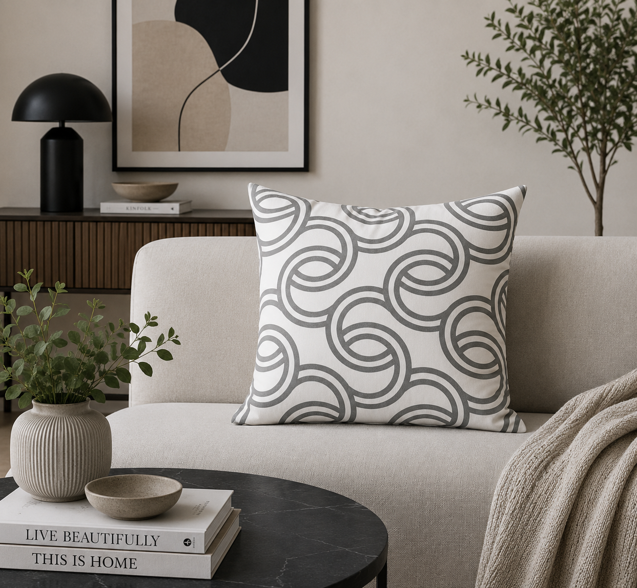 Luxury Grey & White Decorative Pillows