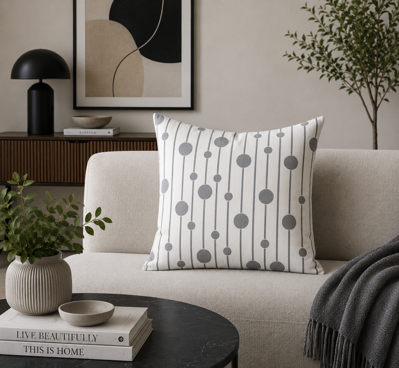 Luxury Grey & White Decorative Pillows
