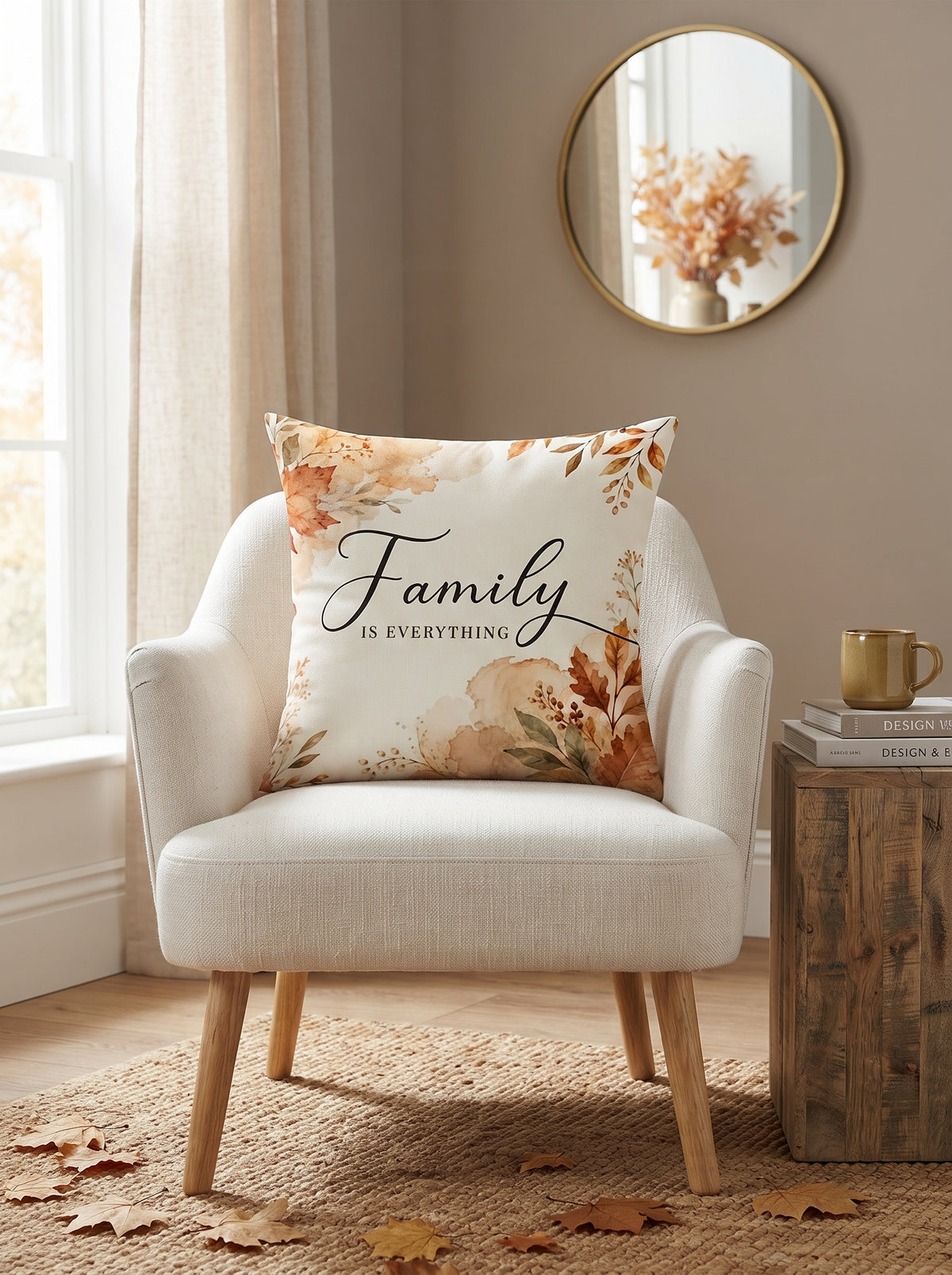 Autumn Botanical & Typographic Cushion Covers