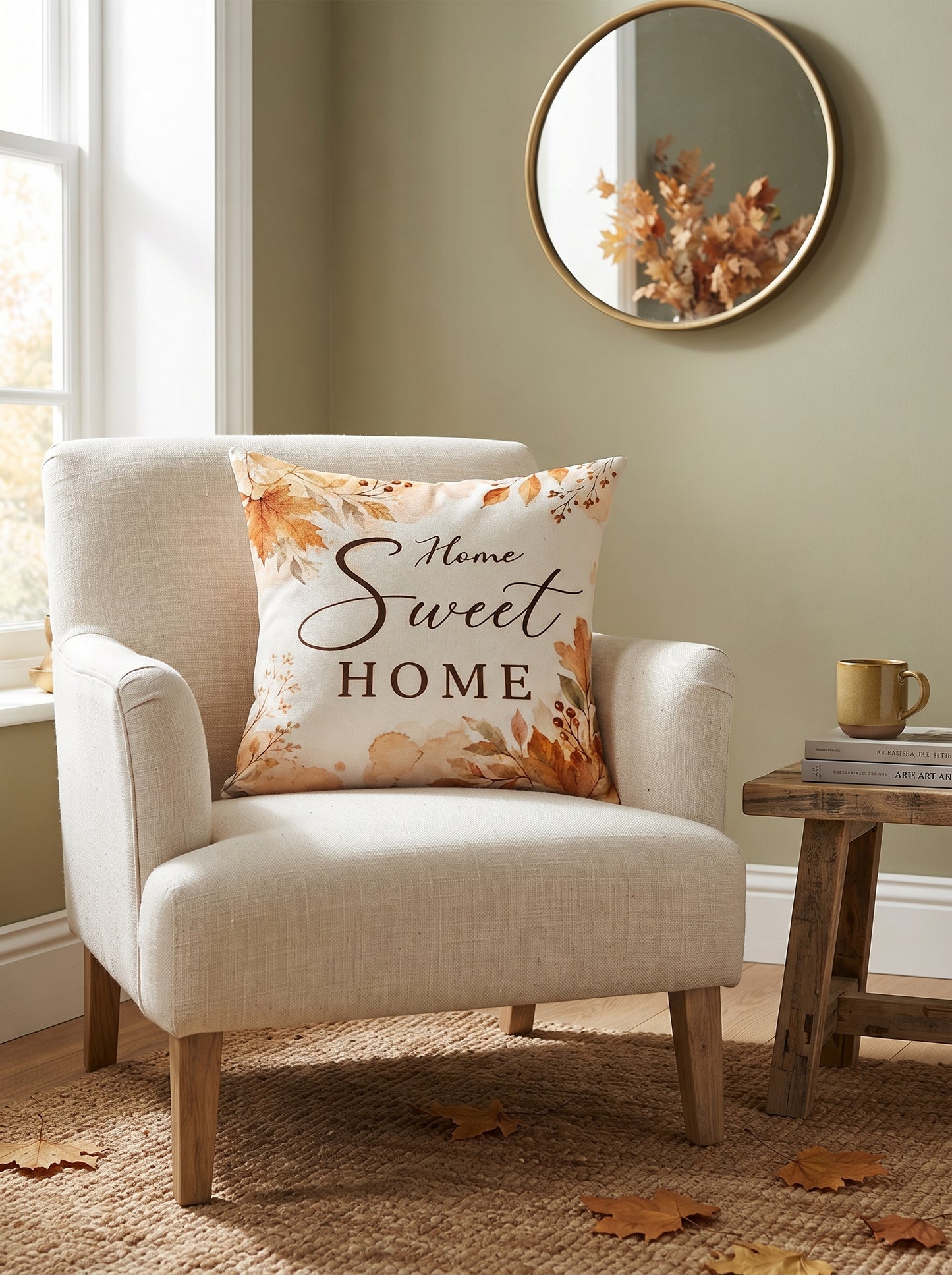 Autumn Botanical & Typographic Cushion Covers