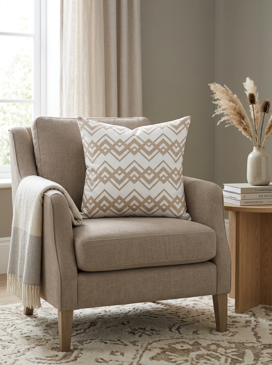 Neutral Geometric & Typographic Cushion Covers