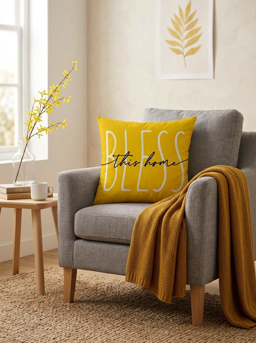 Yellow Floral Cushion Covers