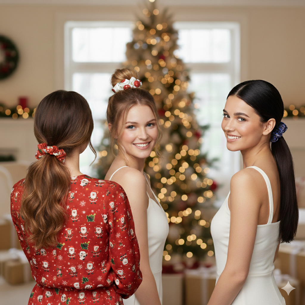 Christmas Scrunchies – Festive Hair Ties
