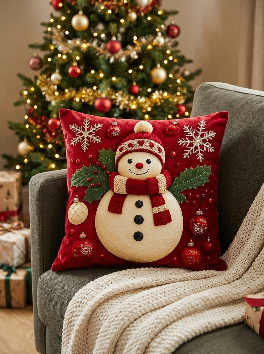 Red Christmas Printed Cushion Covers