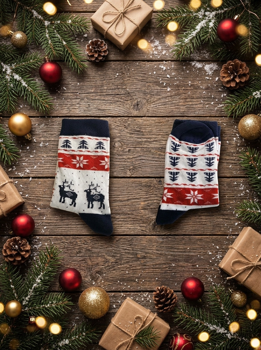 Kids' Nordic Christmas Crew Socks