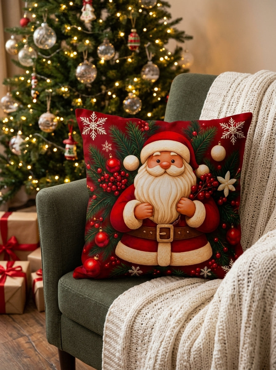 Red Christmas Printed Cushion Covers