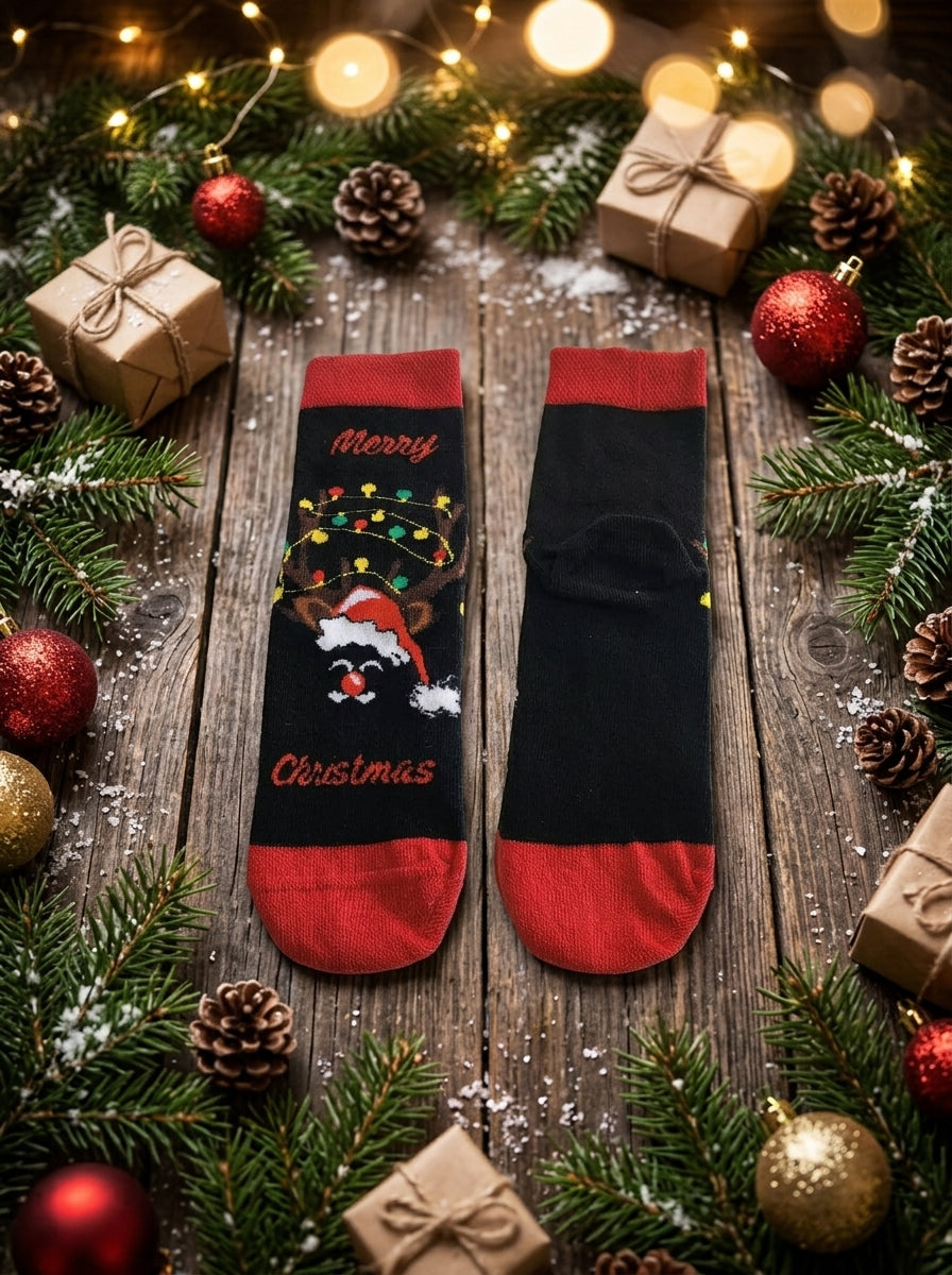 Kids' Christmas Reindeer Crew Socks