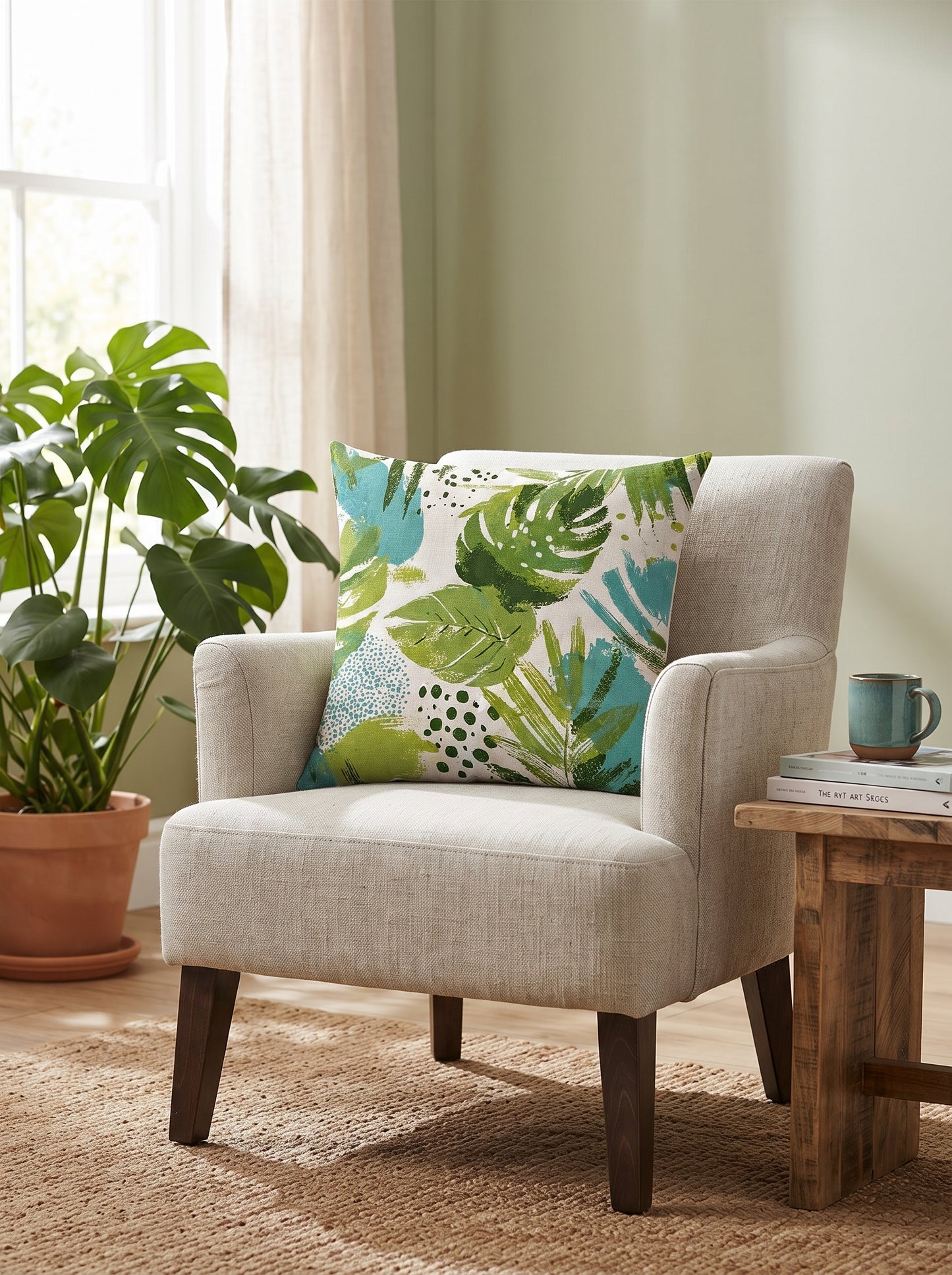 Green Typographic & Tropical Cushion Covers