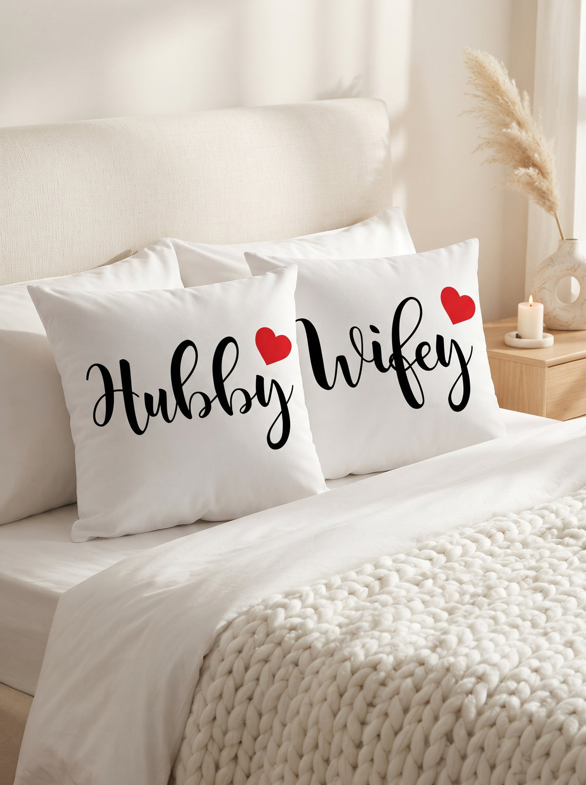 Hubby & Wifey Couple Cushion Covers
