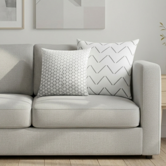 Gray & White "Home" Pillow Covers