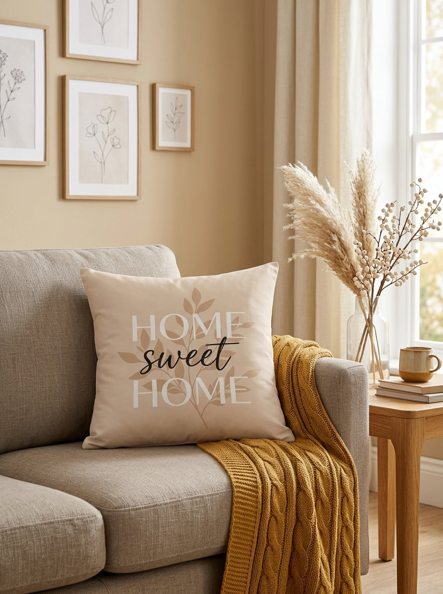 Neutral & Autumn Typographic Cushion Covers