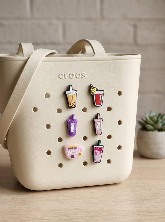 Crocs Bag Charm Set – 6 Drinks & Beverage Charms