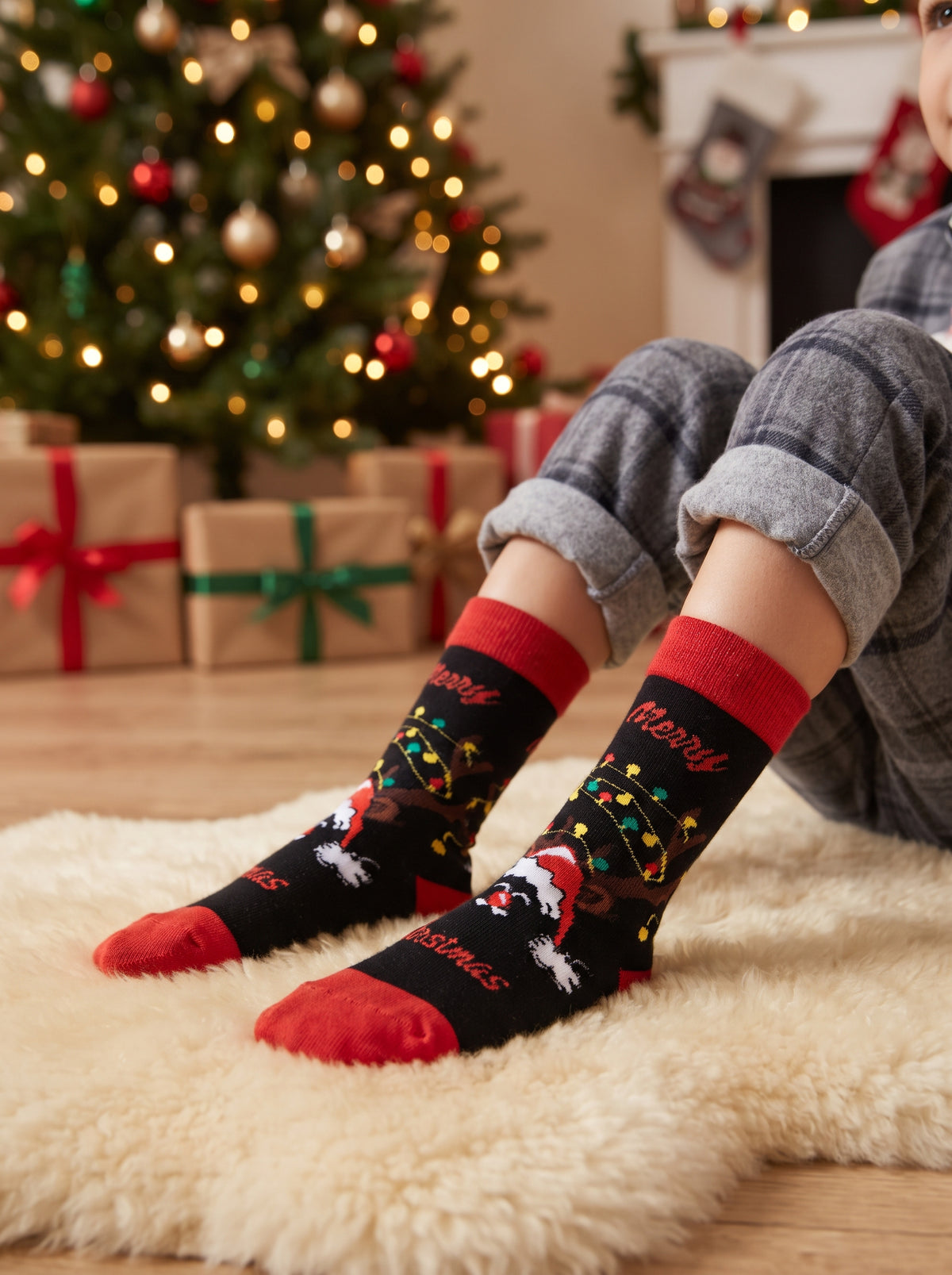 Kids' Christmas Reindeer Crew Socks