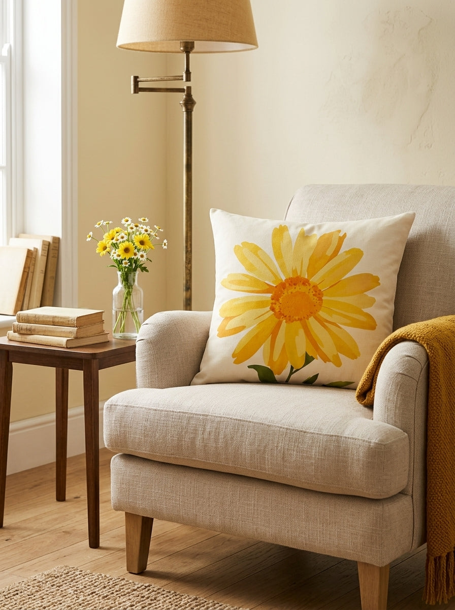 Yellow Floral Cushion Covers
