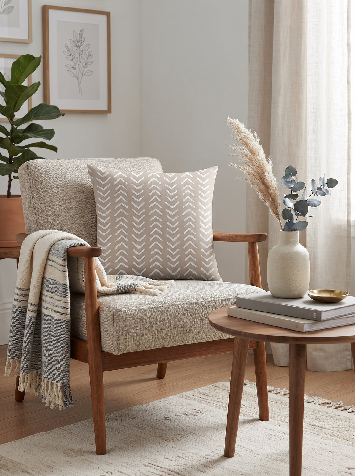 Neutral Geometric & Typographic Cushion Covers