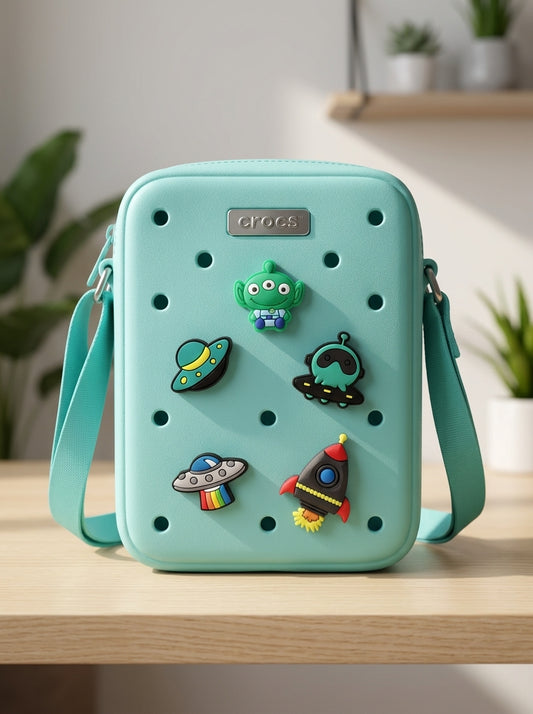 Crocs Crossbody Bag + Space Charm Set – 5-Piece Jibbitz