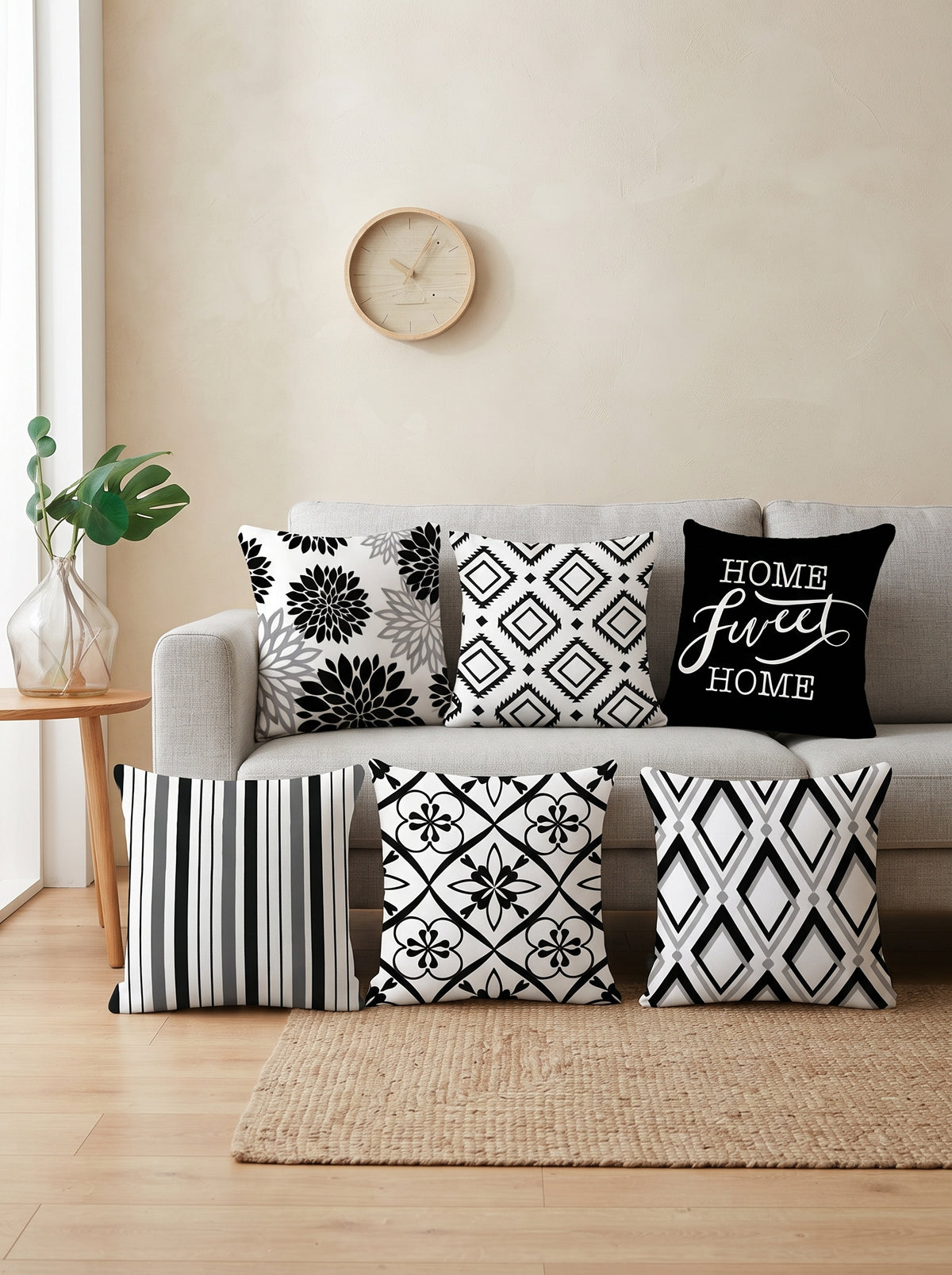 Black & White Graphic Cushion Covers