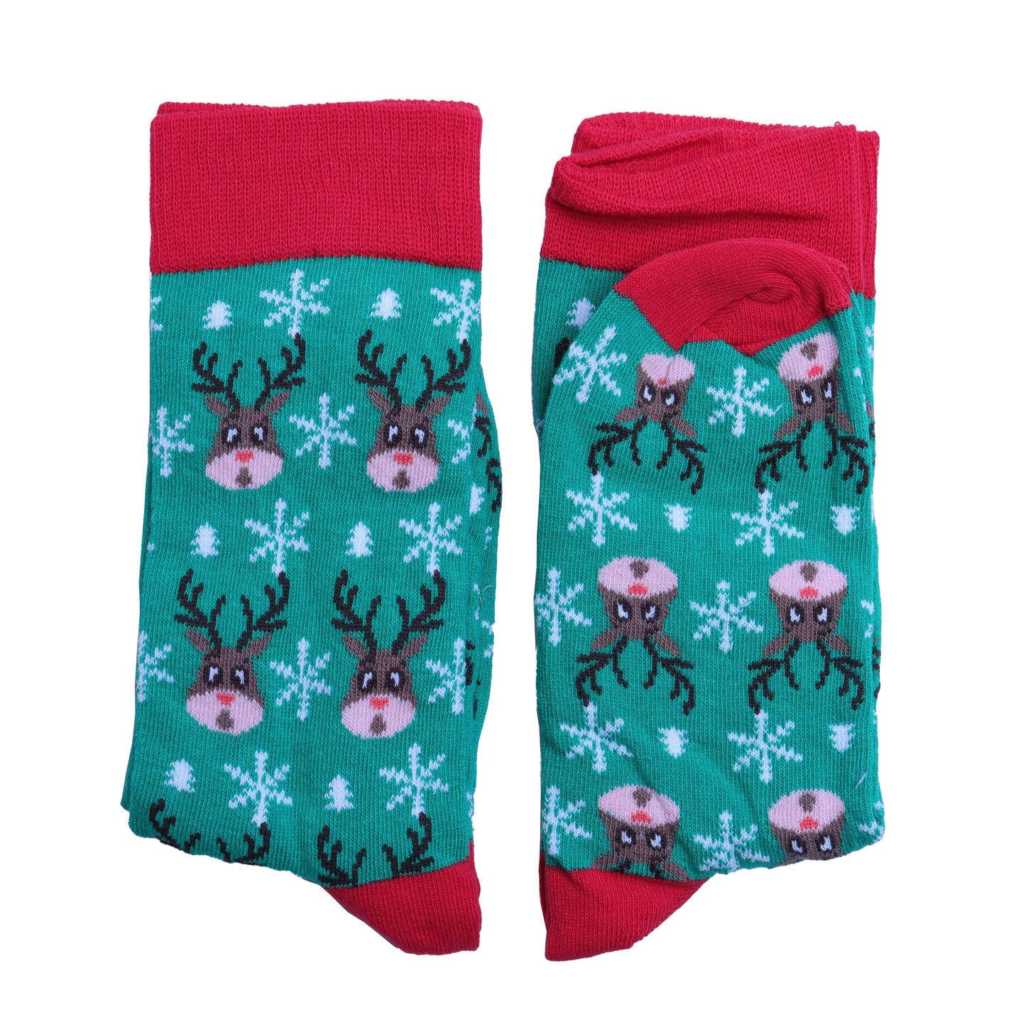 Rudolph Head Christmas Socks