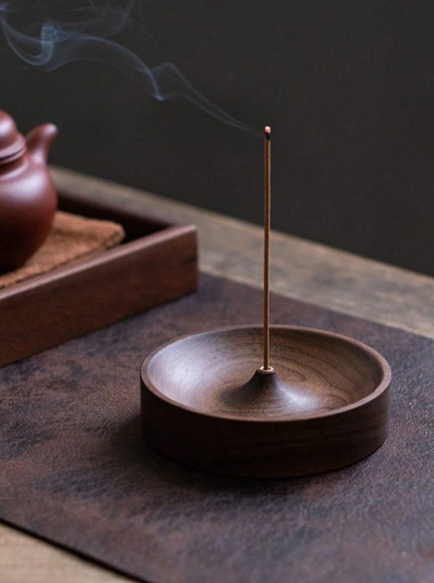 Round Incense Stick Holder with Ash Catcher