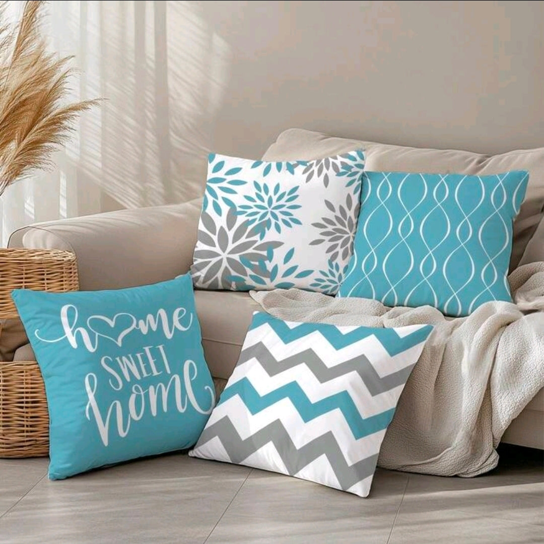 Modern Blue & Grey Decorative Cushion Covers