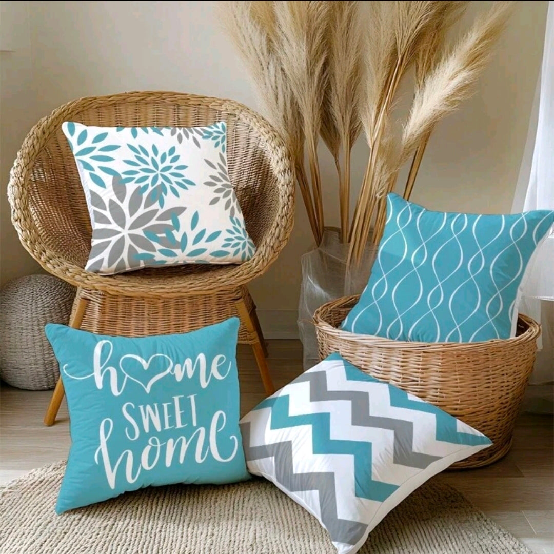 Modern Blue & Grey Decorative Cushion Covers
