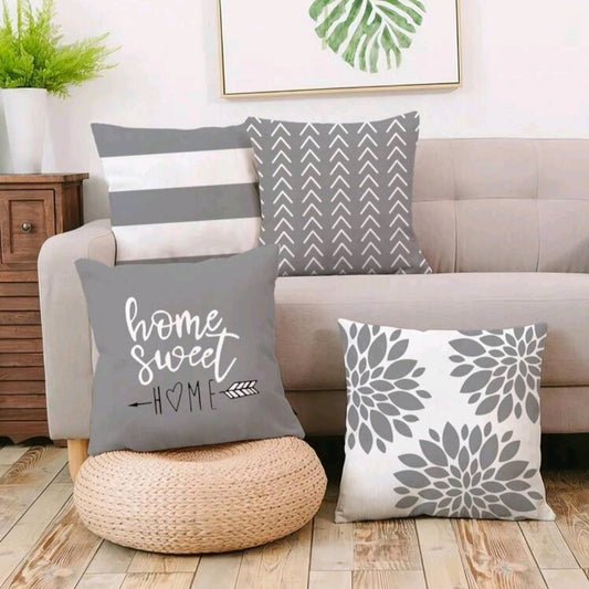 Grey "Home Sweet Home" Pillow Covers